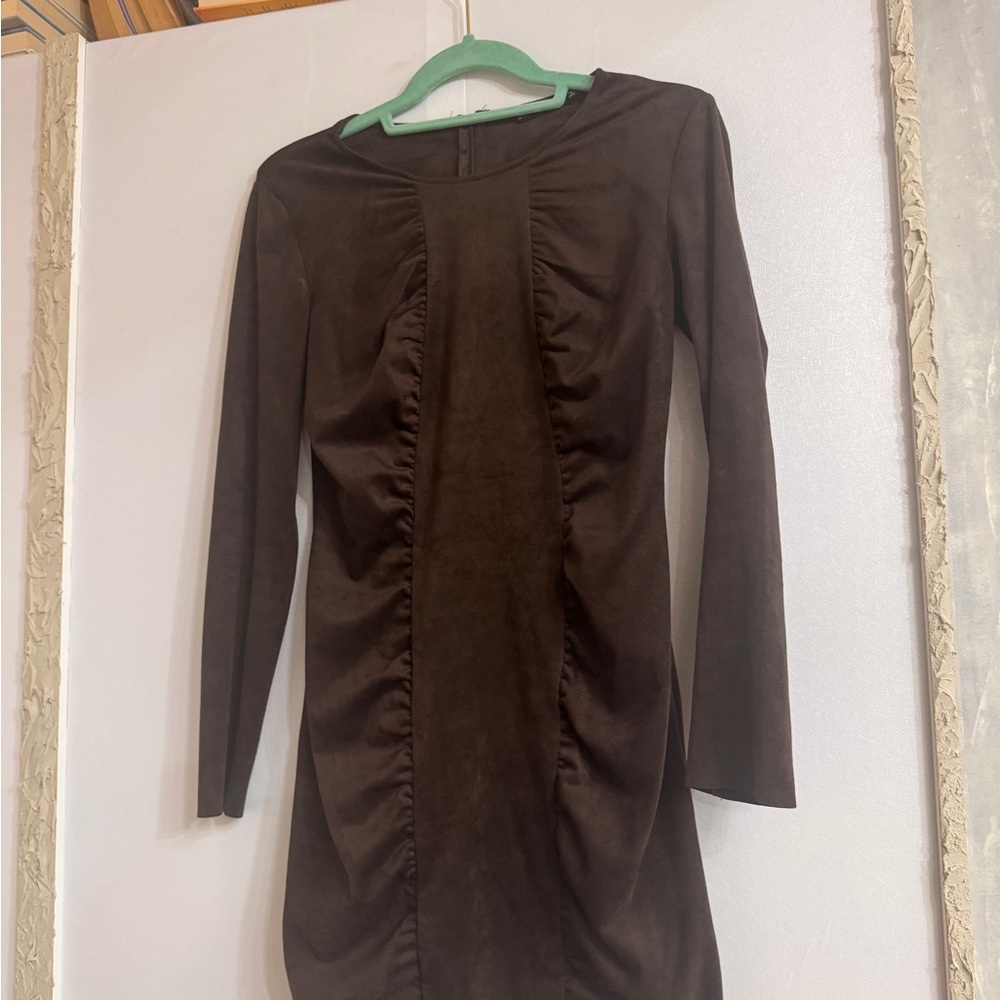 Zara Chocolate Long Sleeve Dress